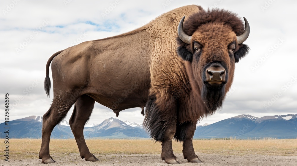 Majestic american bison image isolated for wildlife and nature projects in educational uses Majestic american bison image isolated for wildlife and nature projects in educational uses