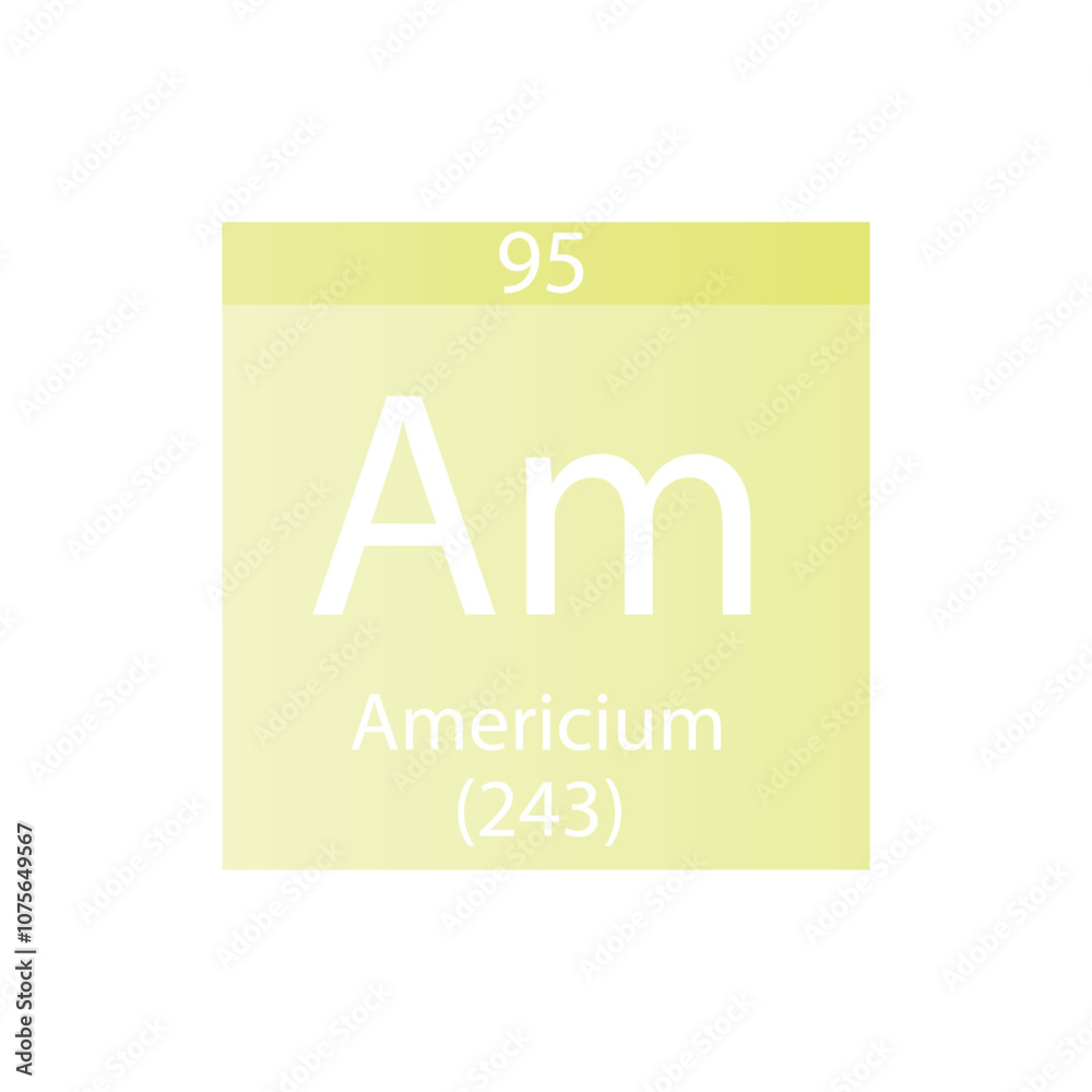 Am Americium Actinoid Chemical Element Periodic Table. Simple flat square vector illustration, simple clean style Icon with molar mass and atomic number for Lab, science or chemistry class. Am Americium Actinoid Chemical Element Periodic Table. Simple flat square vector illustration, simple clean style Icon with molar mass and atomic number for Lab, science or chemistry class.