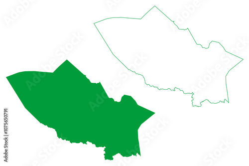 Miguel Calmon municipality (Bahia state, Municipalities of Brazil, Federative Republic of Brazil) map vector illustration, scribble sketch Miguel Calmon map