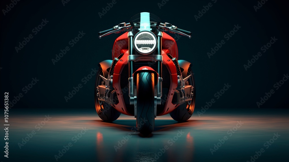 Fototapeta premium A photo of a racer motorcycle and bicycle