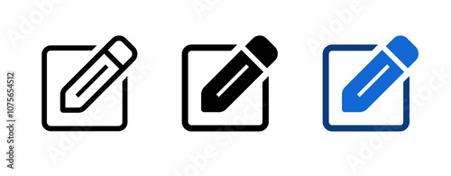 Edit icon set. Edit pencil symbol. Sign up button. Vector