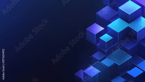 Abstract Blue Cube Pattern