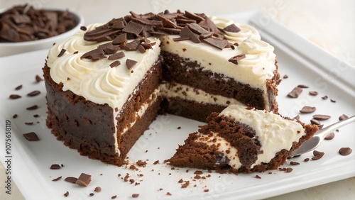 Wallpaper Mural chocolate cake on a plate Torontodigital.ca