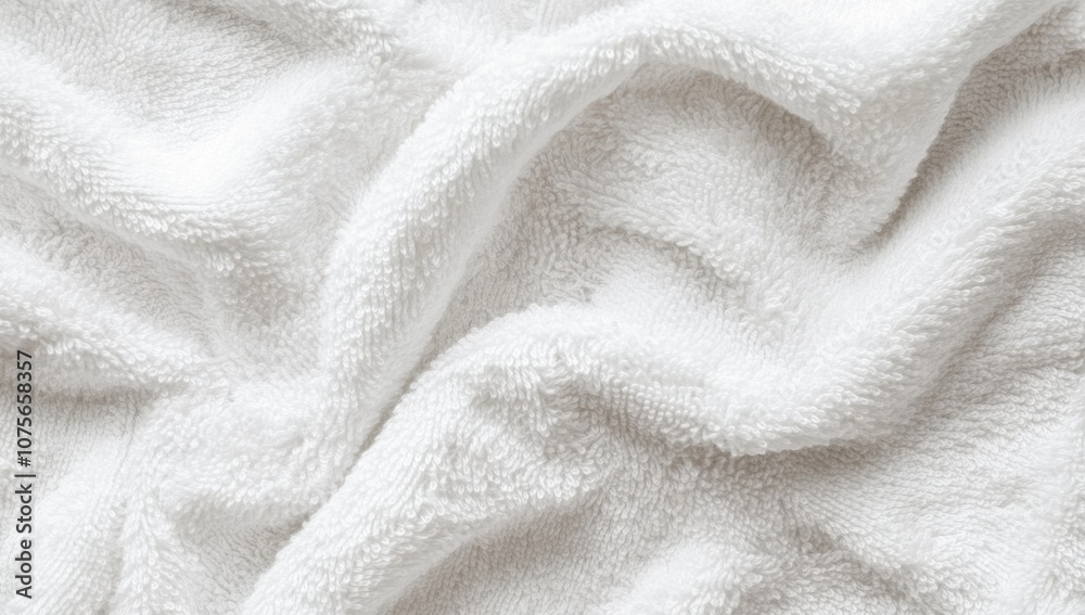Closeup of a White Towel with Soft Texture Closeup of a White Towel with Soft Texture