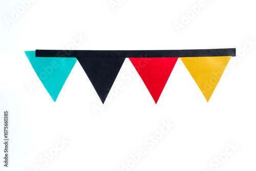 Free Download Colorful bunting paper flags isolated on a white background with clipping path - GFXLoad
