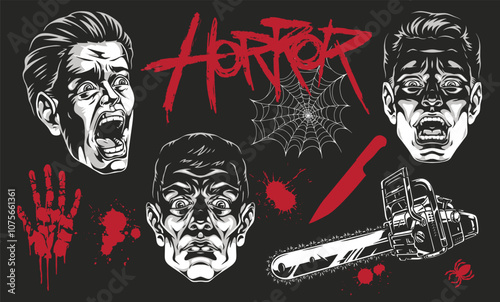 Black art reflecting classic horror themes