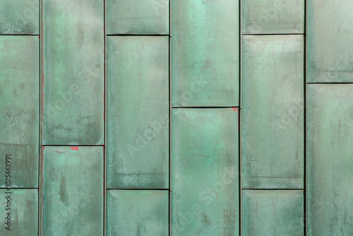 Obraz na płótnie Texture of copper plates with oxidized verdigris layer w salonie