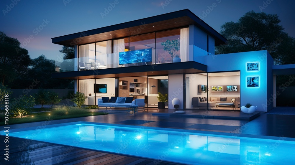 A photo of a residential property with smart home A photo of a residential property with smart home