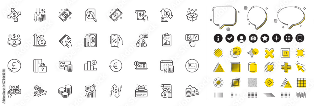 Set of Buying, Bid offer and Bitcoin line icons for web app. Design elements, Social media icons. No card, Report, Online accounting icons. Discounts app, Pound money, Card signs. Vector Set of Buying, Bid offer and Bitcoin line icons for web app. Design elements, Social media icons. No card, Report, Online accounting icons. Discounts app, Pound money, Card signs. Vector