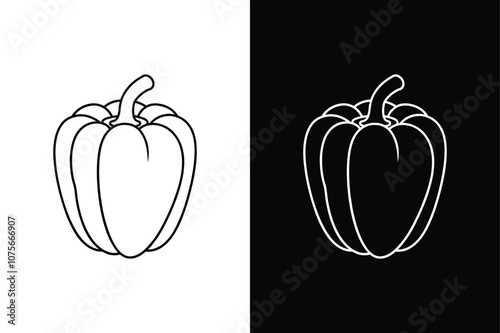 Paprika icon or Capsicum vector icon or Bell pepper icon isolated vector icon illustration on white background.