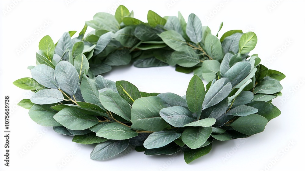 Green leaf wreath isolated on white background. Green leaf wreath isolated on white background.