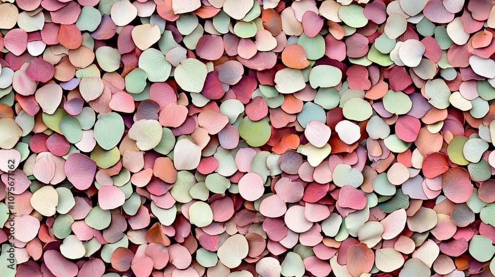 A heart-shaped mural adorns the wall with a plethora of pink, green, and yellow hearts A heart-shaped mural adorns the wall with a plethora of pink, green, and yellow hearts