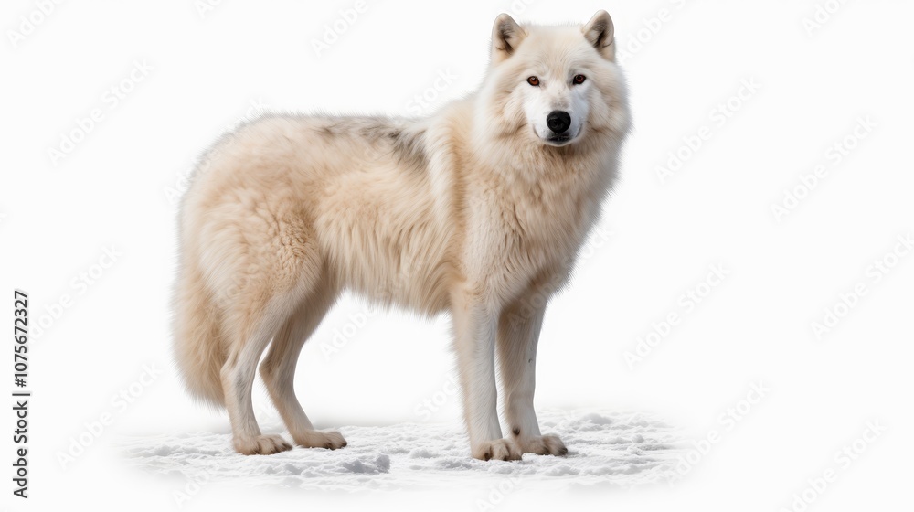Obraz premium Arctic wolf png image suitable for wildlife designs and nature themed illustrations