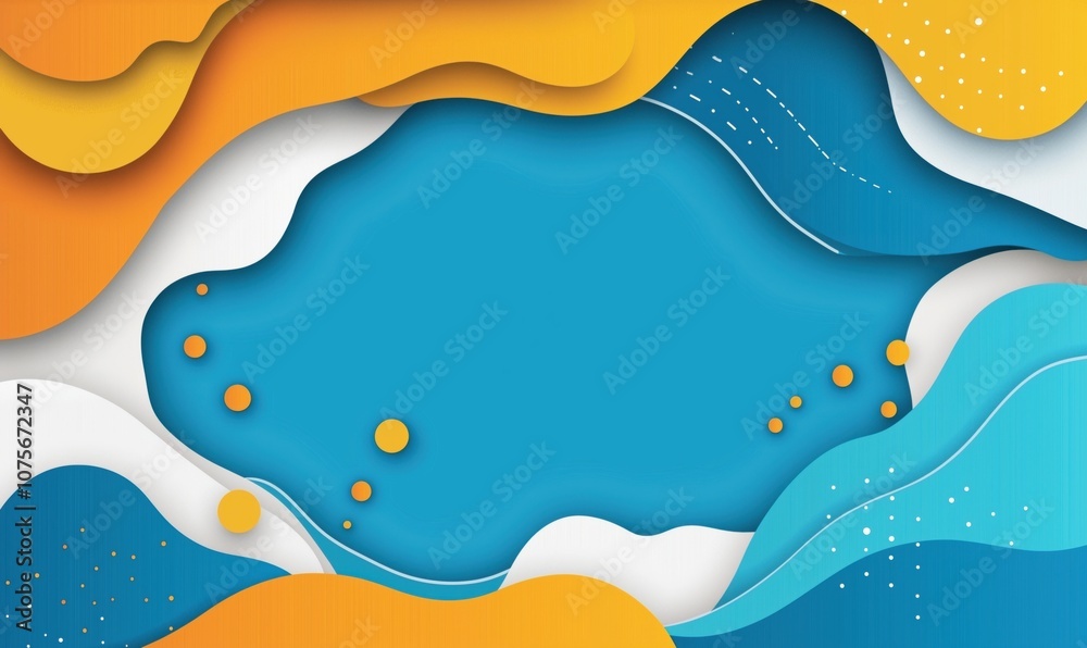 Naklejka premium Colorful abstract background with wavy shapes and bubbles