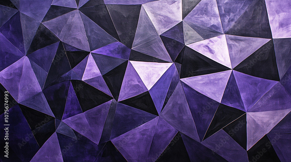 Obraz premium Abstract Geometric Purple Triangle Pattern Background