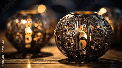 A photo of intricately designed handmade metal can