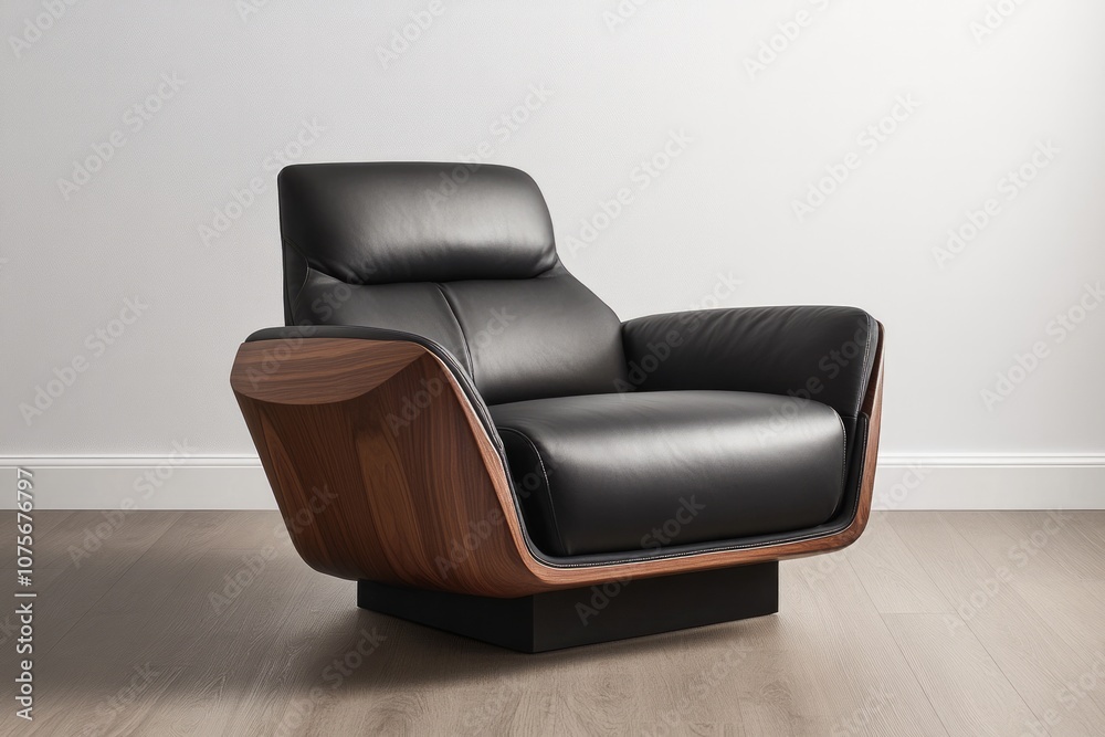 A modern lounge chair on white background A modern lounge chair on white background