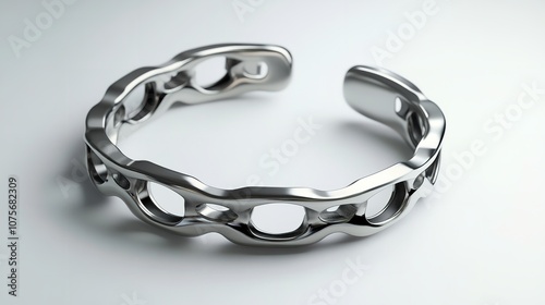 Wallpaper Mural Modern stainless steel bracelet on white background": Torontodigital.ca