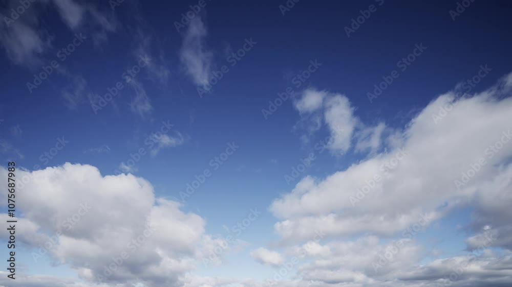blue sky with clouds timelapse