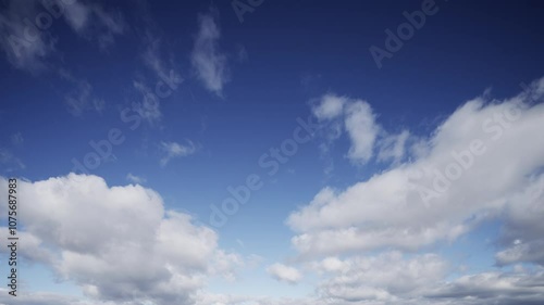 blue sky with clouds timelapse
