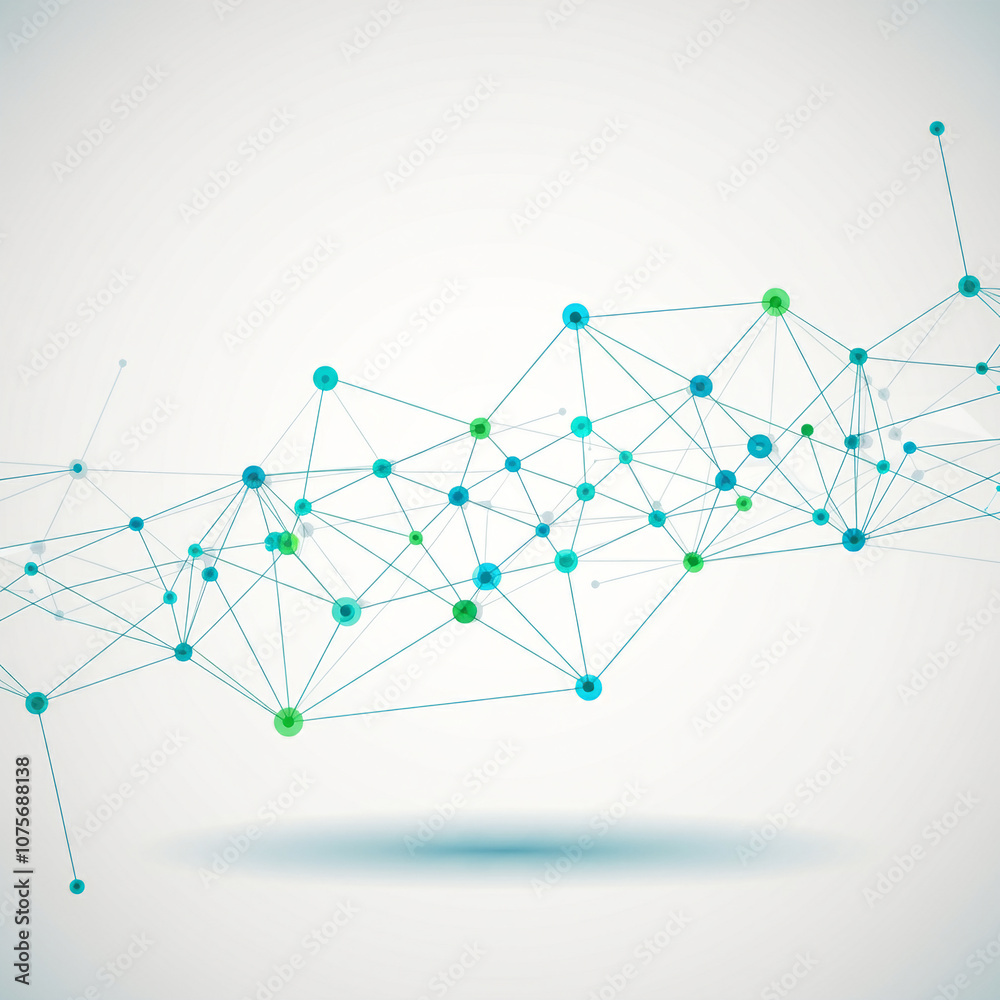 Abstract line art of network of connections interconnected dots in white background Abstract line art of network of connections interconnected dots in white background