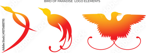Bird of Paradise vector Icons