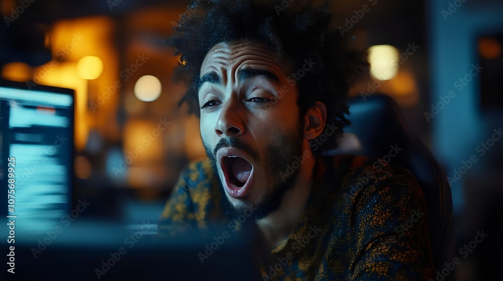 A man is sleeping on a computer desk with a laptop and a keyboard A man is sleeping on a computer desk with a laptop and a keyboard
