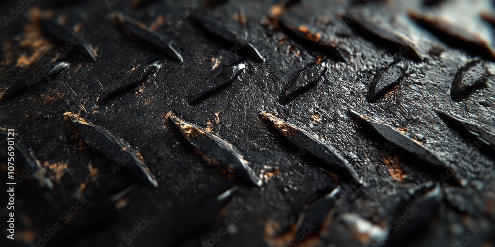A detailed and closeup view of a diamond plate surface is presented here, showcasing its gritty and metallic texture that is commonly found in various industrial settings and applications A detailed and closeup view of a diamond plate surface is presented here, showcasing its gritty and metallic texture that is commonly found in various industrial settings and applications