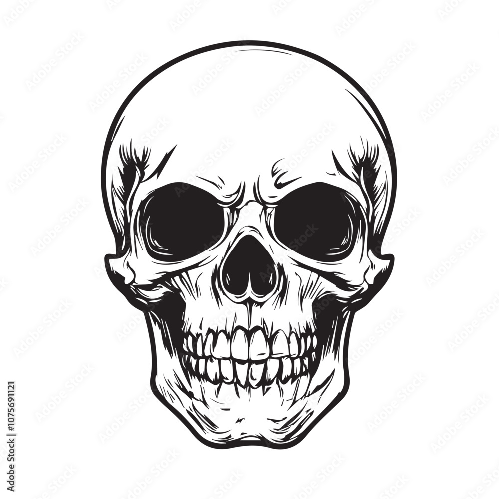 Skull In cartoon, hand-drawn flat style. image for social media, websites and UI. Isolated 2D vector design in logo, icon, sketch style, simple line vector, single color. AI Generative Art. Skull In cartoon, hand-drawn flat style. image for social media, websites and UI. Isolated 2D vector design in logo, icon, sketch style, simple line vector, single color. AI Generative Art.