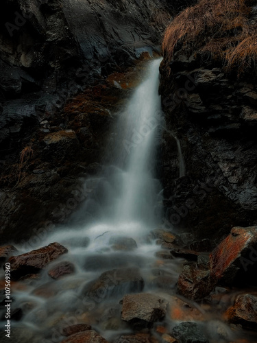 waterfall on the rocks