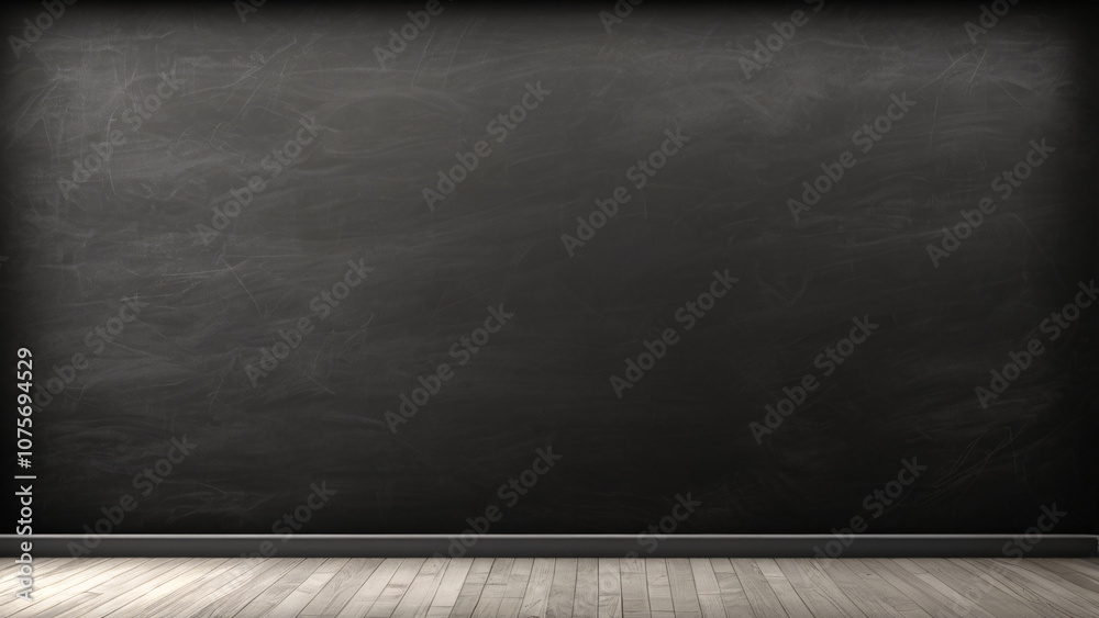 Empty Chalkboard with Wooden Floor Background. Minimalistic image of a blank chalkboard with subtle chalk marks, paired with a light wooden floor, ideal for text or design overlays.
Empty Chalkboard with Wooden Floor Background. Minimalistic image of a blank chalkboard with subtle chalk marks, paired with a light wooden floor, ideal for text or design overlays.