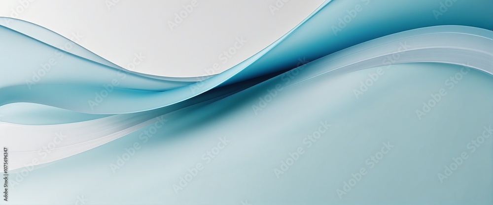 Fototapeta premium Elegant Light Blue Abstract Waves with Grainy Texture for Creative Banners and Posters