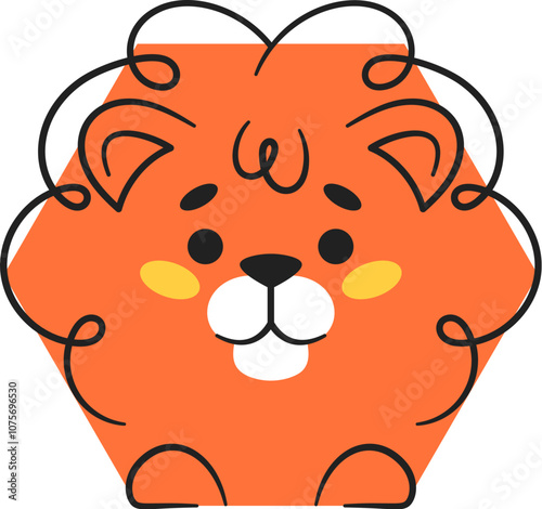 Lion animal hexagon geometric shape