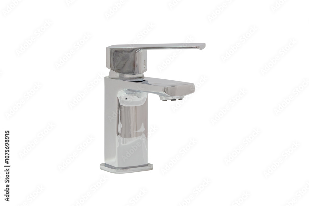 steel tap on a white background. modern faucet bathroom steel tap on a white background. modern faucet bathroom