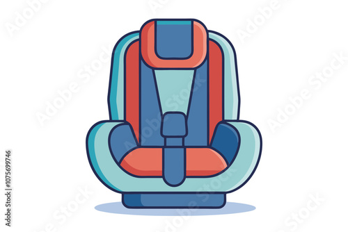 Minimalist Line Drawing of a Vector Child Car Seat Design Safe and Stylish Car Seat Concept