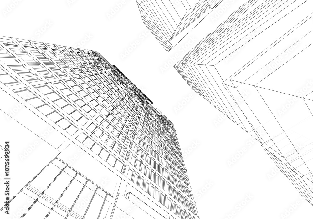 Modern office building concept 3d rendering Modern office building concept 3d rendering