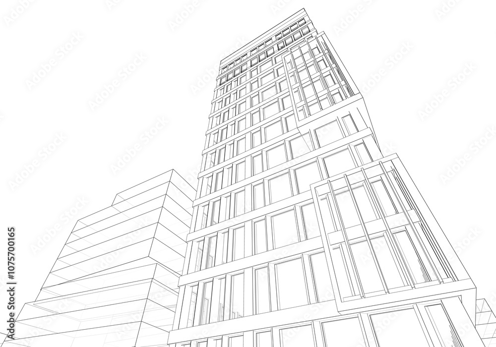 Fototapeta premium Modern office building concept 3d rendering