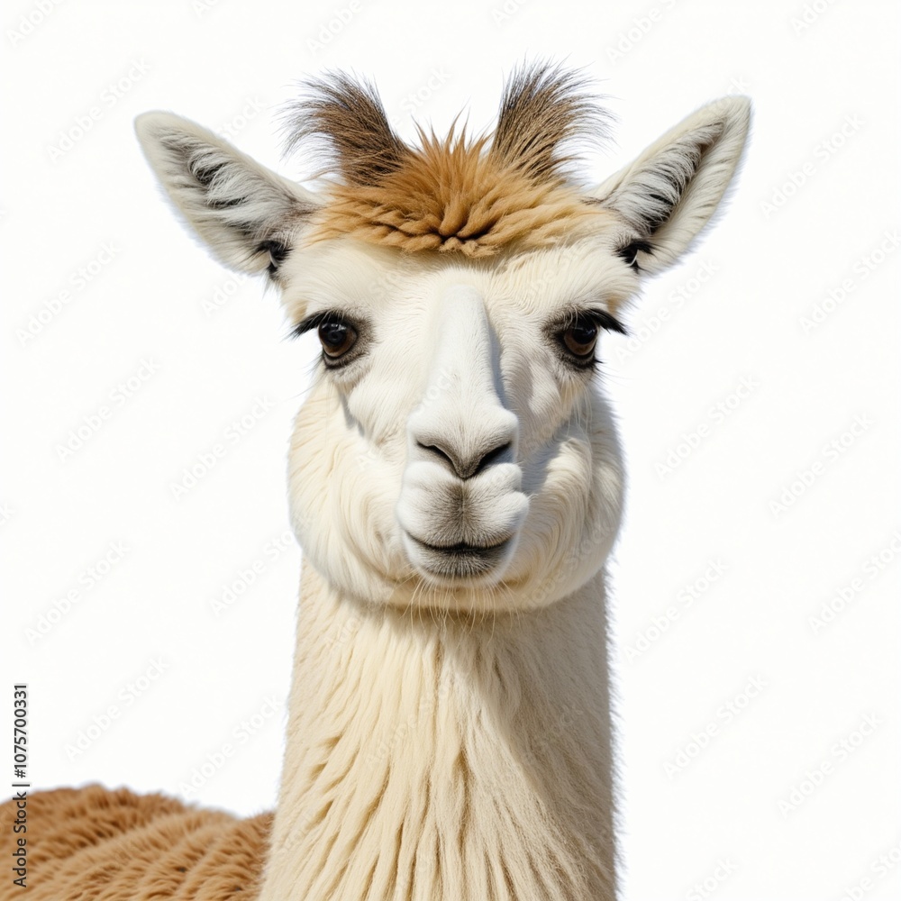 Fototapeta premium Llama Portrait in White Wool