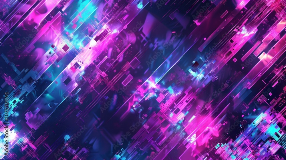 Abstract digital art with vibrant colors and geometric patterns. Abstract digital art with vibrant colors and geometric patterns.
