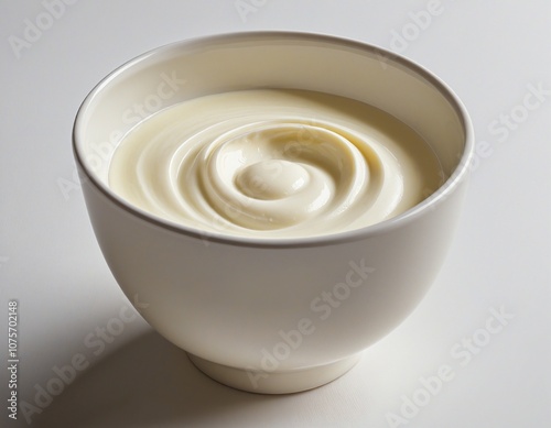 Delicate Creamy Cheese in a Bowl