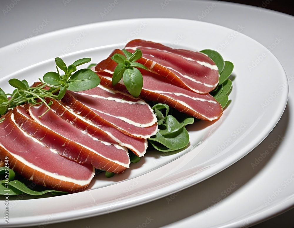 Gourmet Cured Meat Salad with Arugula and Cheese Gourmet Cured Meat Salad with Arugula and Cheese
