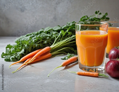 Fresh Carrot Juice with Vibrant Carrots