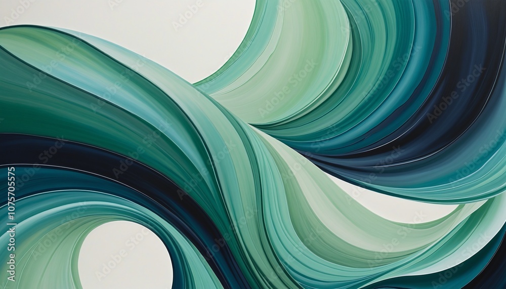 Fototapeta premium Abstract Fluidity with MidnightBlue and Cyan Hues