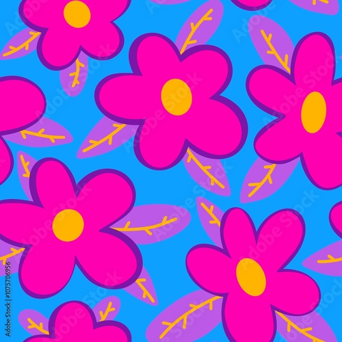 Abstract floral seamless retro flower pattern for fabrics and linens