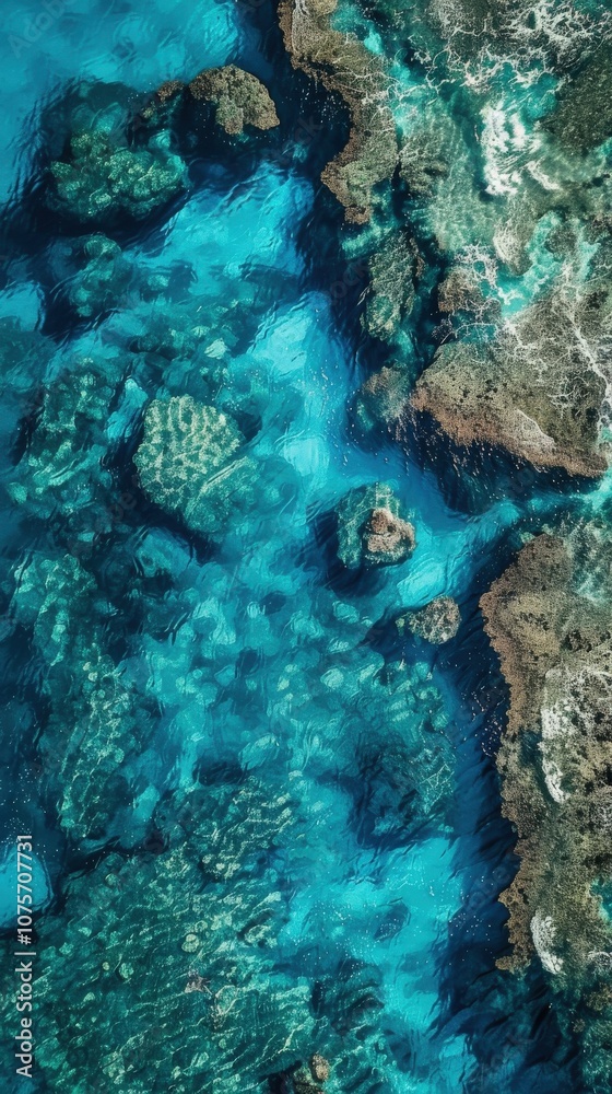 Aerial Serenity: Turquoise Waters and Light Play Around an Island Aerial Serenity: Turquoise Waters and Light Play Around an Island