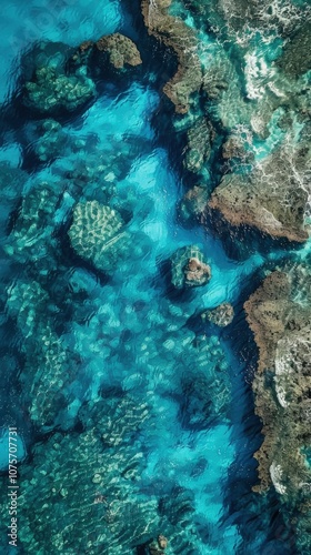 Aerial Serenity: Turquoise Waters and Light Play Around an Island 