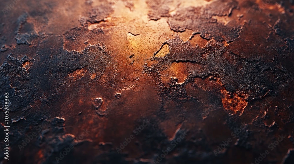 Corroded steel plate, rough texture with deep rust, flaking and pitting, brown and red tones, softly lit by diffused light for a moody effect Corroded steel plate, rough texture with deep rust, flaking and pitting, brown and red tones, softly lit by diffused light for a moody effect