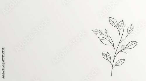 Wallpaper Mural Elegant and Minimalist Black Line Art of a Leafy Plant on a Soft Neutral Background for Nature-Themed Designs, Decor, and Illustrations Torontodigital.ca