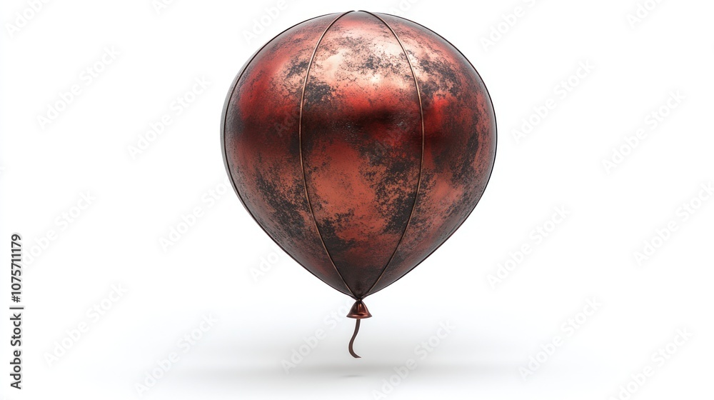Obraz premium A single, rusty-colored balloon isolated on a white background.