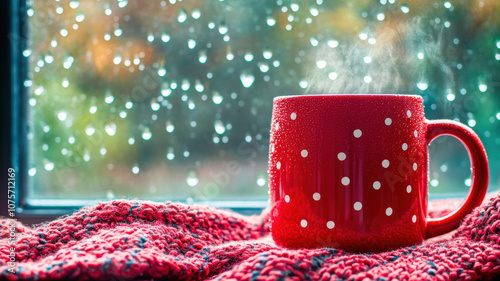 Wallpaper Mural Cozy Rainy Day with Tea Mug and Blanket Torontodigital.ca
